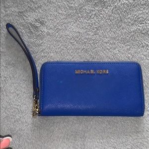 Michael Kors Jet Set Blue Wristlet/Wallet